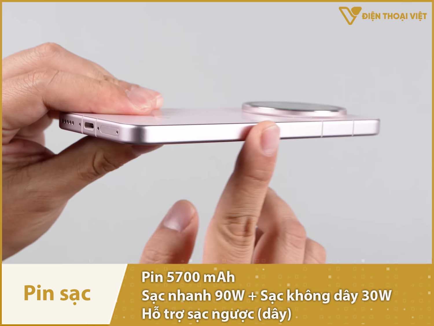 Pin 5700mAh cực trâu bò & Sạc dây 90W, không dây 30W