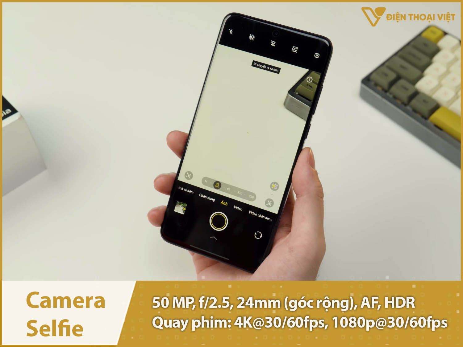 Camera selfie 50MP & quay phim 4K siêu nét