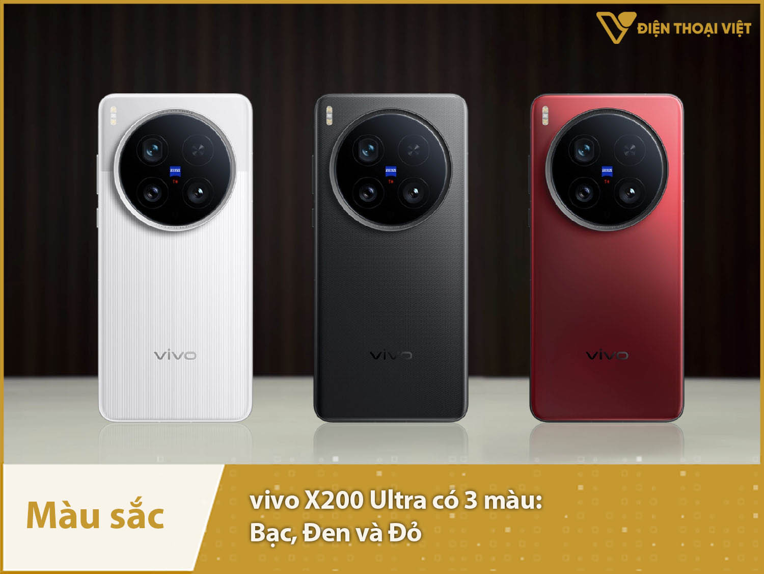 vivo X200 Ultra có 3 màu: Bạc, Đen và Đỏ
