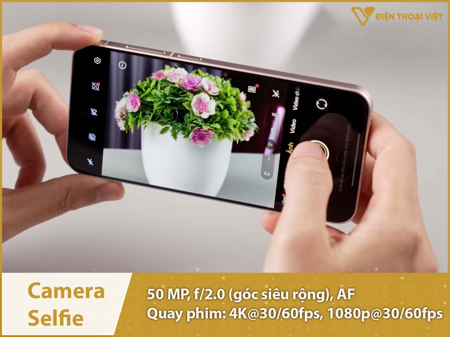 Camera selfie 50MP; Quay phim 4K