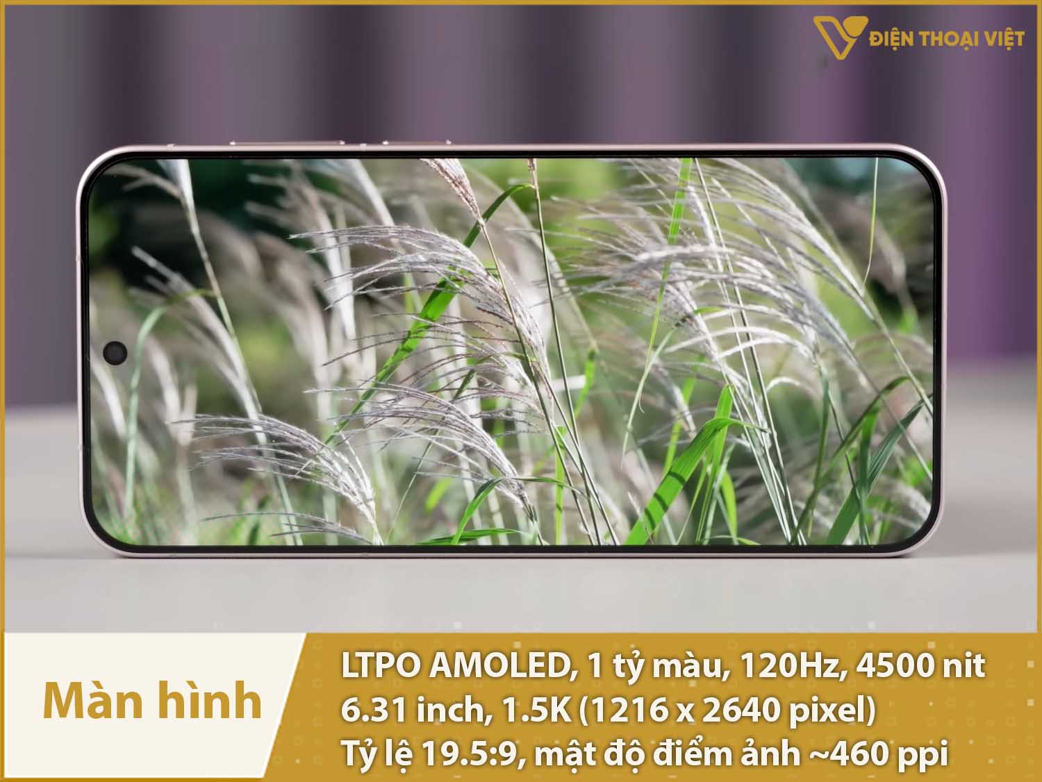 Màn hình AMOLED 120Hz, 6,31 inch 1.5K, độ sáng 4500nit cực cao