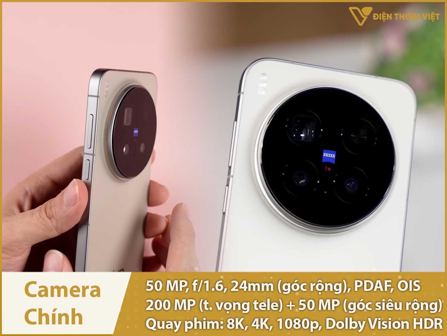 Camera Zeiss 50MP; tiềm vọng 200MP & Quay phim 8K