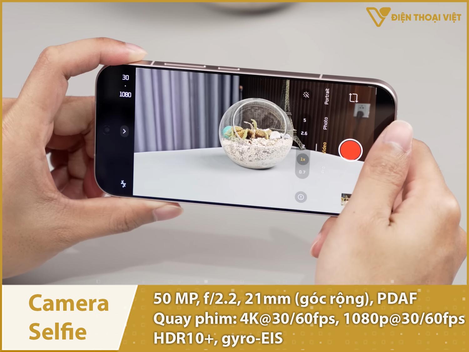 Camera selfie 50MP; Quay phim 4K