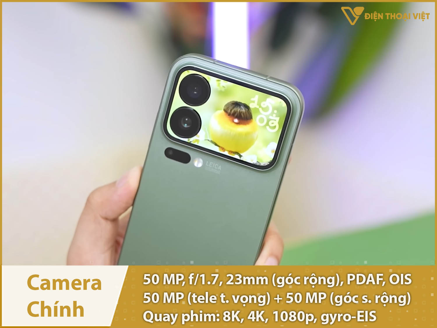 Camera chính 50MP; Quay video 8K