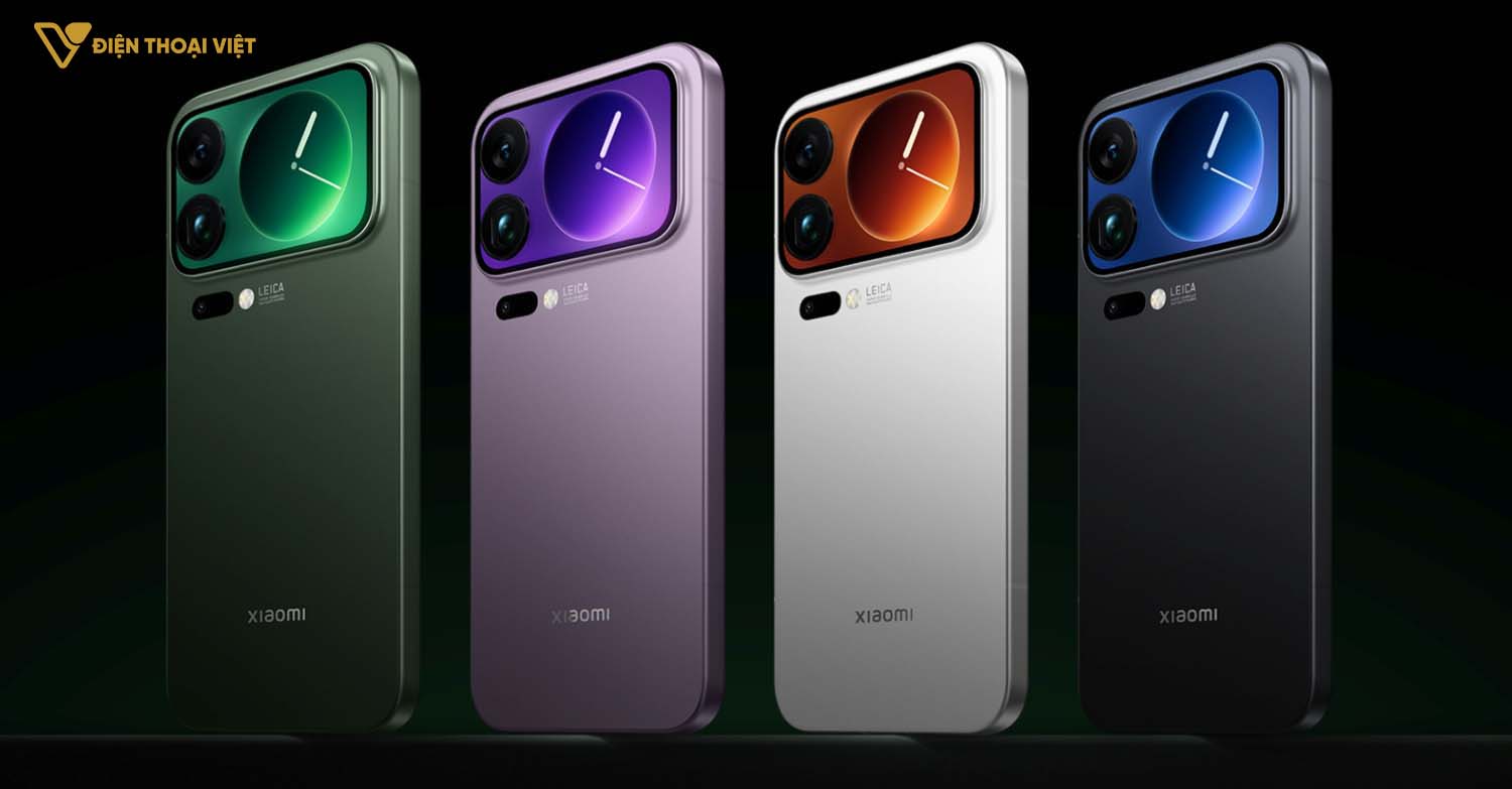 Xiaomi 17 Pro có các màu: Tím, Xanh lá, Trắng và Đen