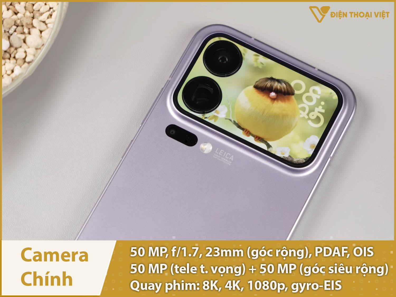 Ba camera Leica 50MP; Quay phim 8K