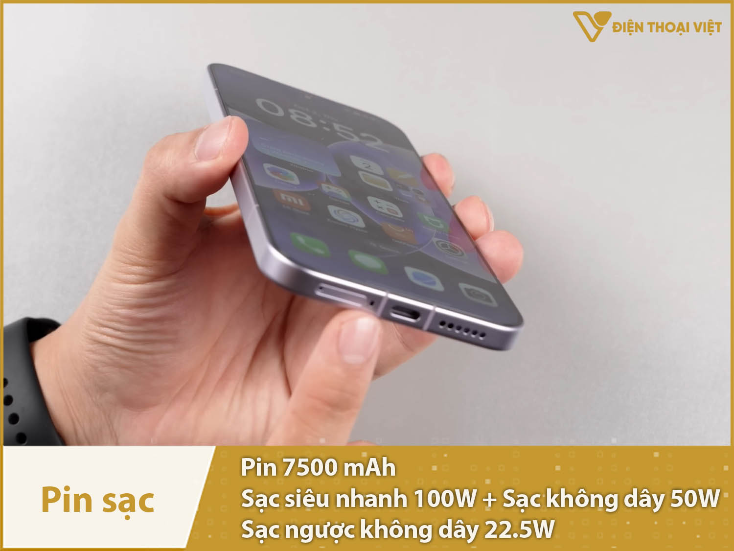 Pin siêu khủng 7500mAh & Sạc nhanh 100W, có sạc ngược và không dây