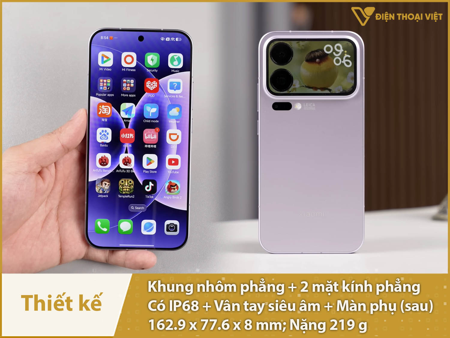 Thiết kế độc lạ với màn hình phụ, có IP68