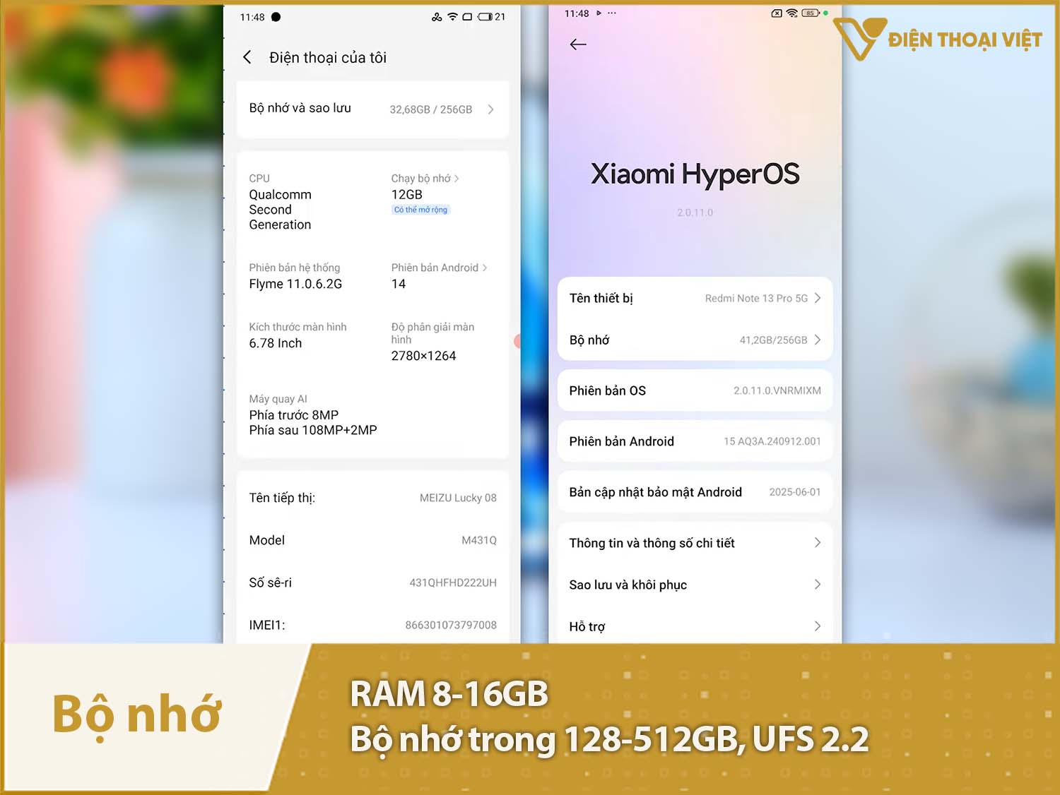 Redmi Note 13 Pro có RAM 8-16GB & bộ nhớ trong 128-512GB