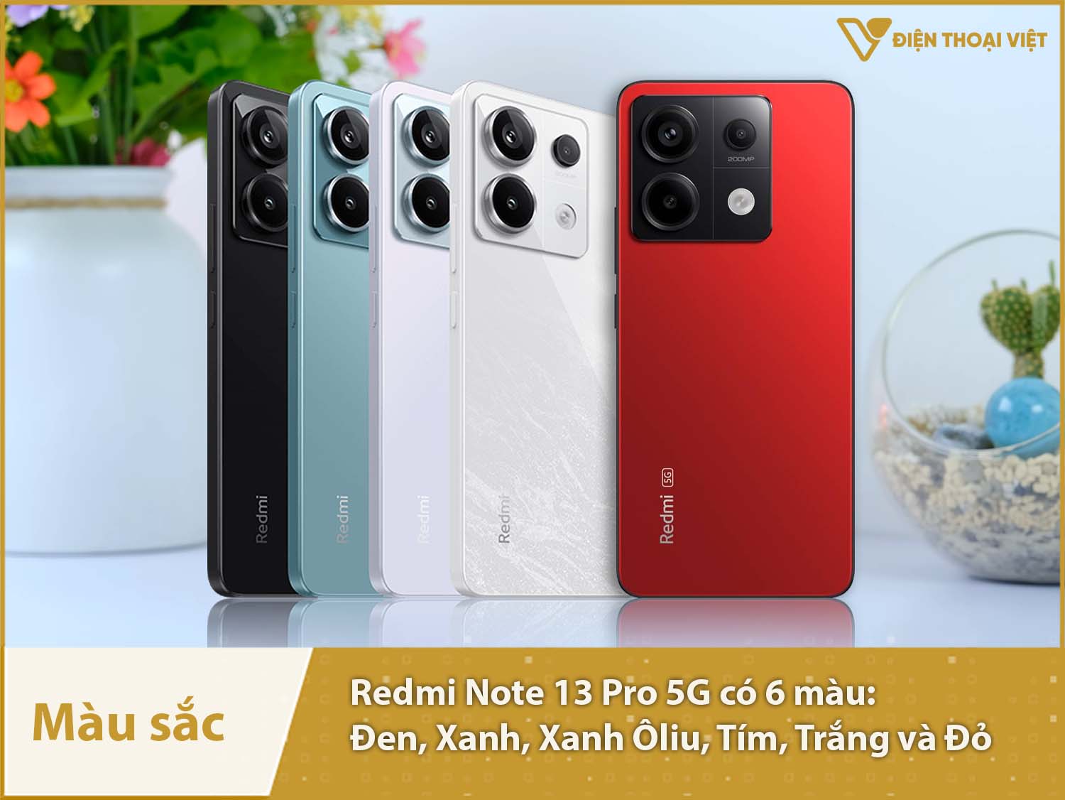 Redmi Note 13 Pro có 6 màu sắc lựa chọn